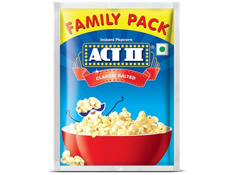 ACT II Classic Salted Instant Popcorn - Family Pack, 120 g