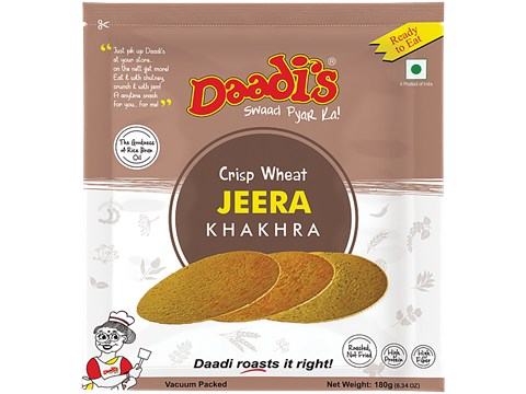 Daadi's Golden Wheat Crisps - Jeera Khakhra, 180 g