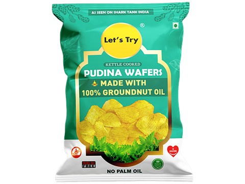 Let's Try Pudina Wafers, 54 g