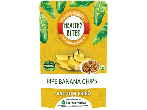 Healthy Bites Vaccum Fried Ripe Banana Chips, 90 g