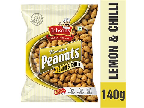 Jabsons Roasted Peanuts - Lemon & Chilli, 140 g