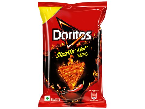 Doritos Nachos Sizzlin' Hot, Crunchy Chips, Snacks, 78 g