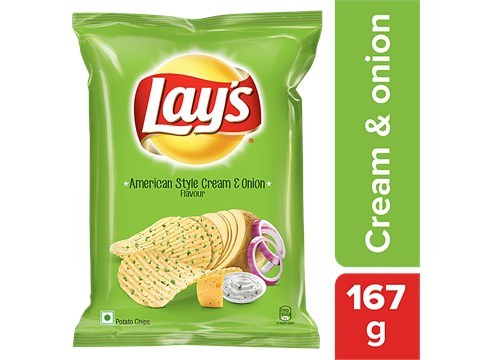 Lay's Potato Chips - American Style Cream & Onion, 167 g