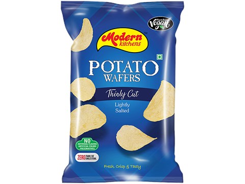 Modern Kitchens Potato Wafers - Salted, Vegan, Fresh, Crispy, No Preservatives, 70 g