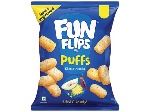 Fun Flips Delicious Puffs - Khatta Meetha, 18 g