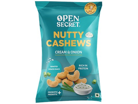 Open Secret Nutty Cashews - Rich In Protein, Cream & Onion Flavour, 23 g