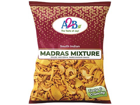 A2B Madras Mixture - South Indian Snack, Cereal & Pulses Based Savoury, Crunchy, 200 g