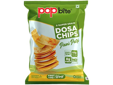 Pop Bite Panipuri 5 Super Grain Dosa Chips, 60 g