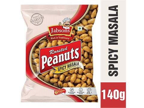 Jabsons Roasted Peanuts - Spicy Masala, 140 g