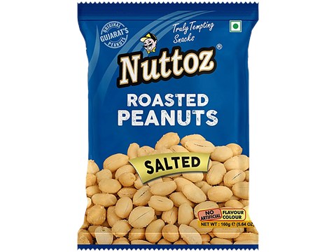 Nuttoz Roasted Peanuts - Salted, 160 g