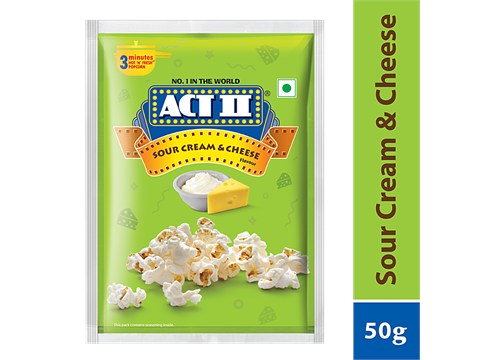 ACT II Sour Cream & Cheese Instant Popcorn, 50 g
