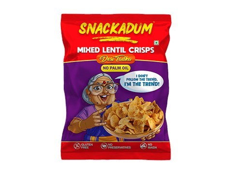 Snackadum Desi Tadka Mixed Lentil Crisps, 30 g