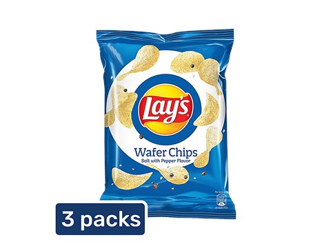 Lay's Salt With Pepper Flavour Wafer Chips, 3 x 48 g