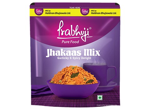 Prabhuji Pure Food Jhakaas Mix - Garlicky & Spicy Delight, Crunchy Snack, 350 g