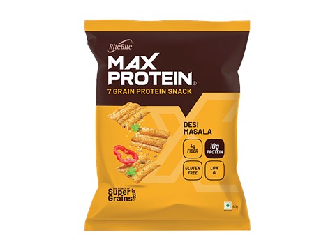 RiteBite Max Protein Chips Desi Masala - 7 Grains Healthy Snacks, 60 g