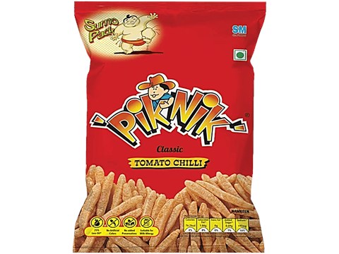 Piknik Classic Tomato Chilli Chips, 60 g