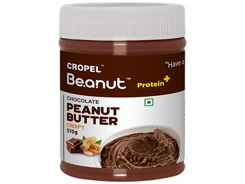 Beanut Chocolate Peanut Butter - Crispy, Rich In Protein & Fibre, No Trans Fat, 510 g
