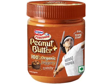 Dr.Oetker Funfoods Peanut Butter+ Organic Jaggery Crunchy, 375 g