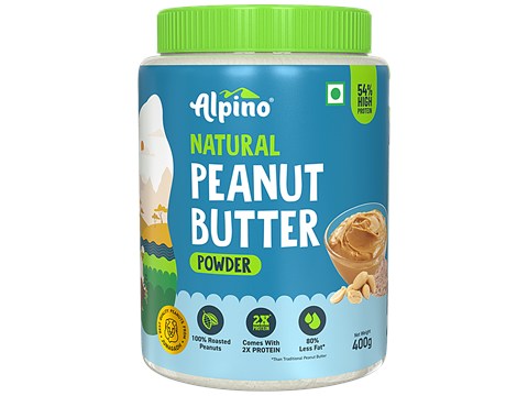 Alpino Natural Peanut Butter Powder - Unsweetened, 400 g