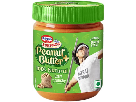 Dr.Oetker Funfoods Peanut Butter+ Natural Extra Crunchy, 375 g