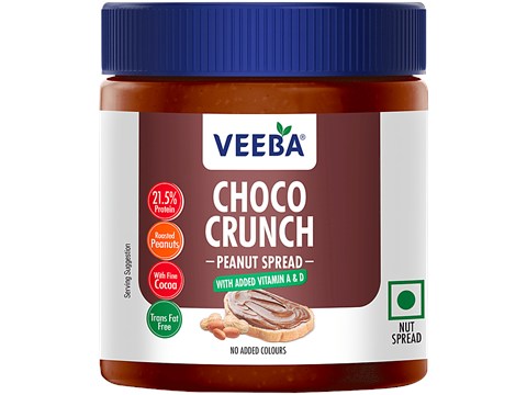 Veeba Choco Crunch Peanut Spread - With Added Vitamin A & D, 340 g