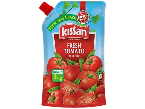 Kissan Fresh Tomato Ketchup - Real, For Dipping Pakodas, Samosas, 2 kg