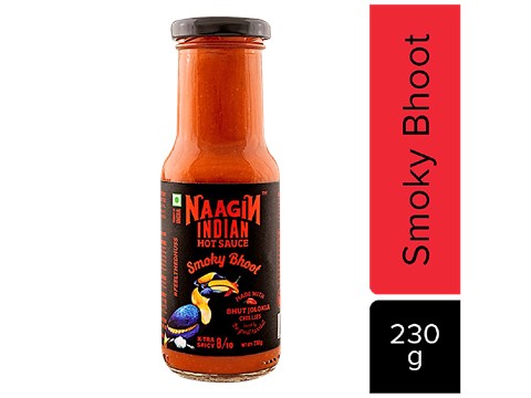 NAAGIN Bhoot - Indian Hot Chilli Extra Spicy Sauce, 230 g