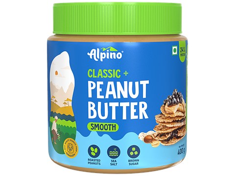 Alpino Classic Peanut Butter Smooth - Gluten Free/Non-GMO/Vegan, 400 g