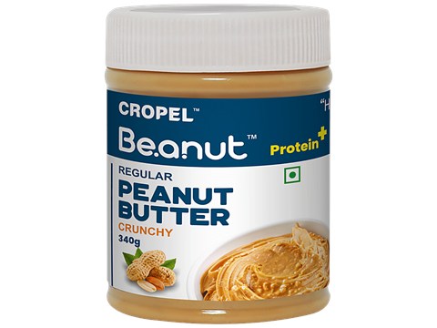Beanut Regular Peanut Butter - Crunchy, Rich In Protein & Fibre, No Trans Fat, 340 g