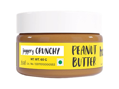 Happy Jars Peanut Butter - Jaggery Crunchy, 60 g