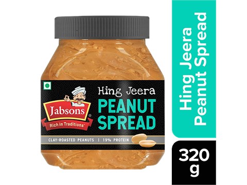 Jabsons Peanut Spread - Hing Jeera, 19% Protein, 320 g