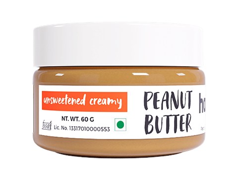 Happy Jars Peanut Butter - Unsweetened, Creamy, 60 g