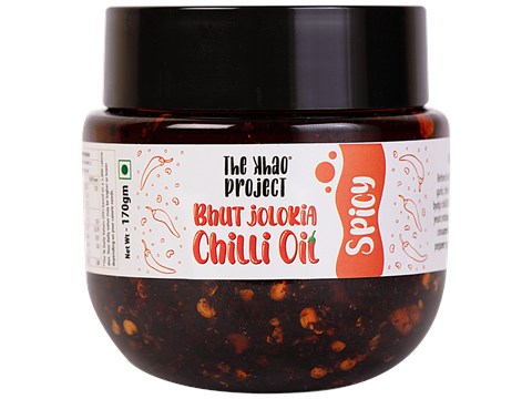 The Khao Project Bhut Jolokia Chilli Oil - Spicy, 170 g