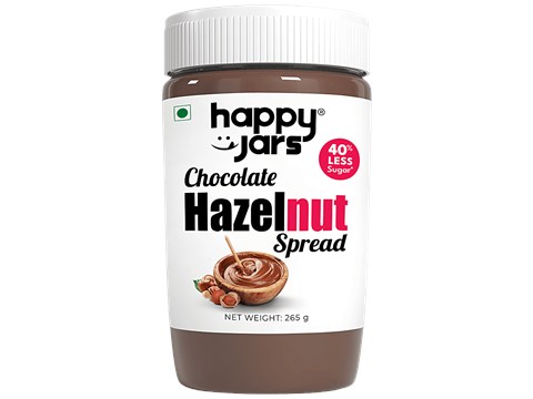 Happy Jars Chocolate Hazelnut Spread - 40% Less Sugar, No Added Palm Oil, 265 g