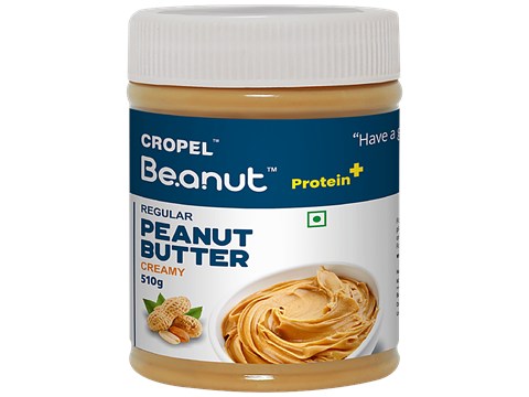 Beanut Regular Peanut Butter - Creamy, Rich In Protein & Fibre, No Trans Fat, 510 g