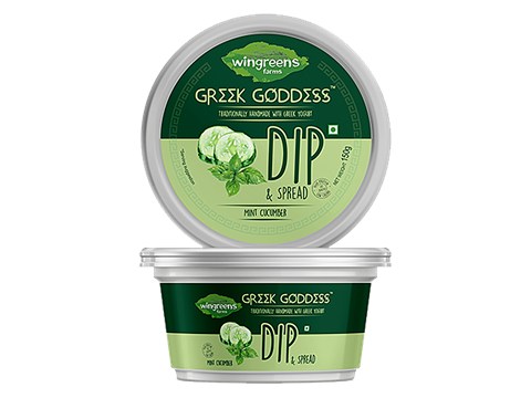 Wingreens Farms Greek goddess - Mint Cucumber Yoghurt Dip & Spread, 150 g