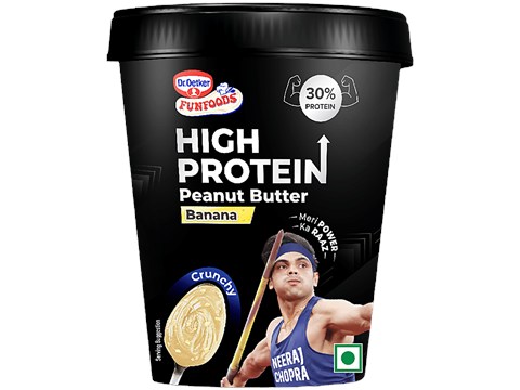 Dr.Oetker FunFoods Banana High Protein Peanut Butter - Crunchy, 500 g