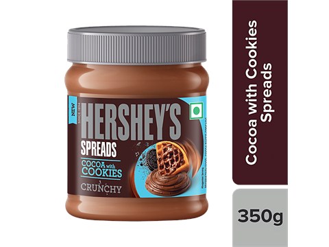 Hershey's Spreads - Cocoa With Cookies, Made With Pure Milk, Crunchy & Creamy, Chemical Free, 350 g