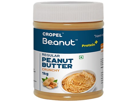 Beanut Regular Peanut Butter - Crunchy, Rich In Protein & Fibre, No Trans Fat, 1 kg