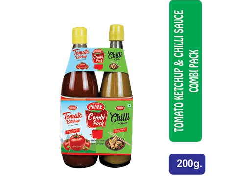 PRIME Combi Pack - Tomato Ketchup + Green Chilli Sauce, Classic Sauce, 2 pcs