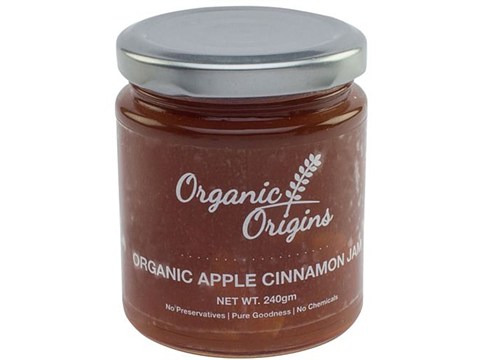 ORGANIC ORIGINS Apple Cinnamon Jams, 240 g