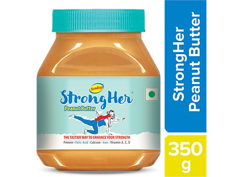 Sundrop Strongher Strong Her Peanut Butter - With Protein, Folic Acid, Calcium, Iron & Vit A, C, D, 350 g
