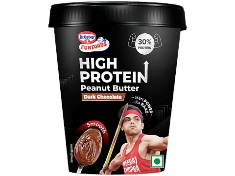 Dr.Oetker FunFoods Dark Chocolate High Protein Peanut Butter - Creamy, 500 g
