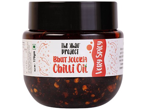 The Khao Project Bhut Jolokia Chilli Oil - Very Spicy, 170 g