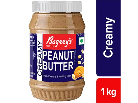 Bagrry's Natural Peanut Butter - Creamy, Unsweetened, 1 kg