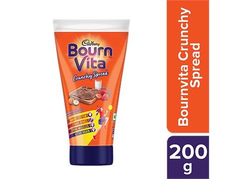 Cadbury Bournvita Bourn Vita Crunchy Spread With Hazelnut - Creamy, Provides Strong Immunity, Chocolate Flavour, 200 g