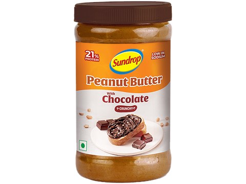 Sundrop Peanut Butter With Chocolate, Crunchy, 500 g