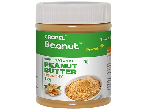 Beanut Natural Peanut Butter - Crunchy, Rich In Protein & Fibre, No Trans Fat, 1 kg