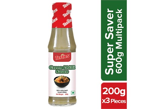 Tasties Green Chilli Sauce, 3x200 g