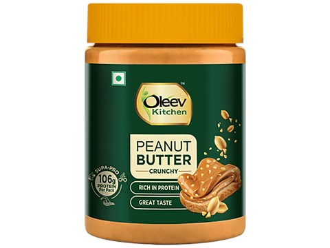 Oleev Kitchen Peanut Butter Crunchy - Rich In Protein, 410 g